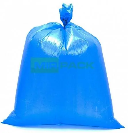 Мешки для мусора 180 литров, 25 мкм, синие ПВД, в рулоне 10 штук, 93x110 см Стандарт 2 слоя - Вид 3
