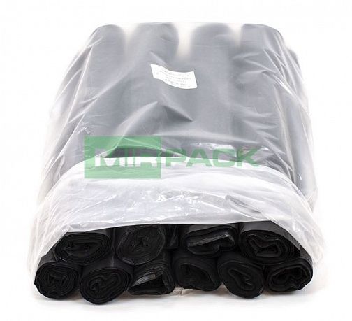 Мешки для мусора 180 литров, 35 мкм, 10 шт, 93х110 см, ПВД, черные - 2х слойные - Вид 3